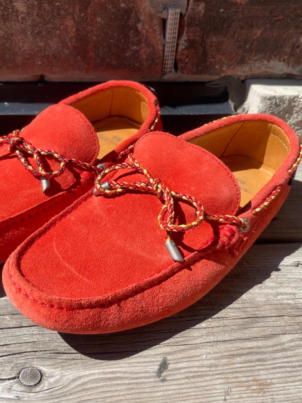 Paul Smith Orange Suede Loafers size 6